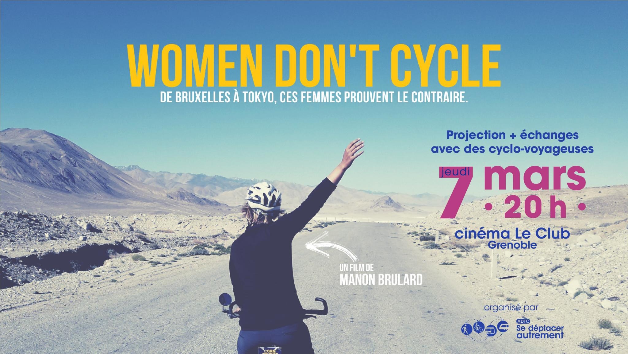 Film Women don&rsquo;t Cycle puis débat – cinéma le Club à Grenoble jeudi 7 mars 20h