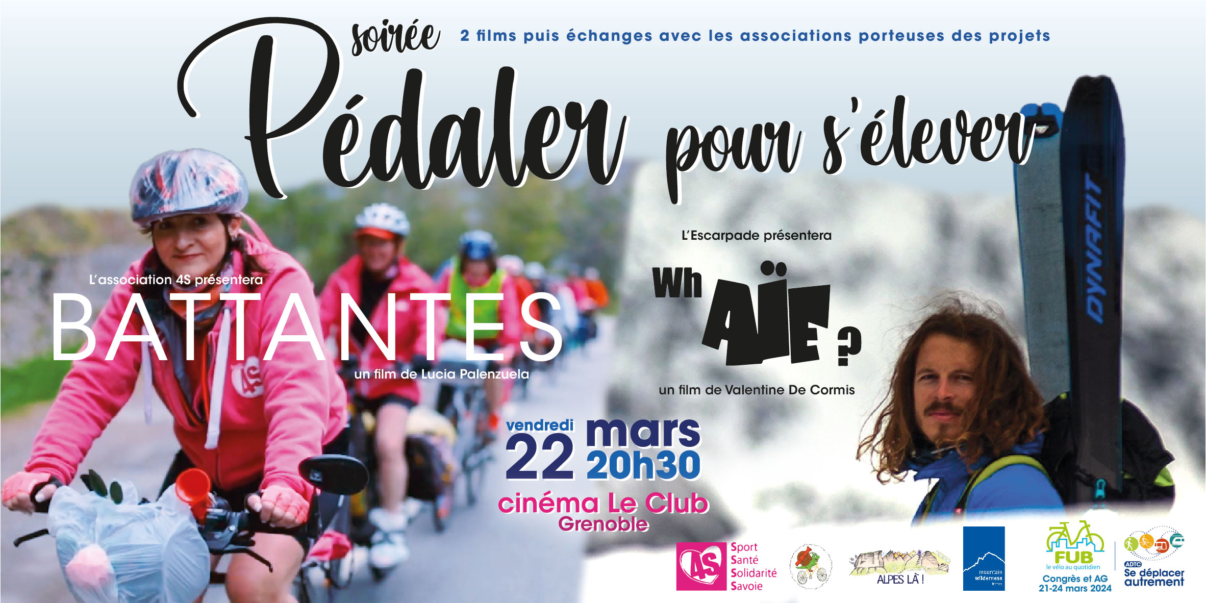 Soirée Pédaler pour s&rsquo;élever – cinéma le Club à Grenoble vendredi 22 mars 20h30