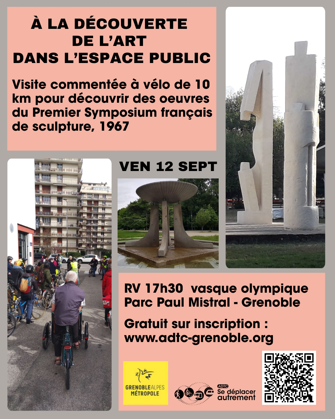 Balade à vélo : « à la découverte de l&rsquo;art dans l&rsquo;espace public » vendredi 12 septembre